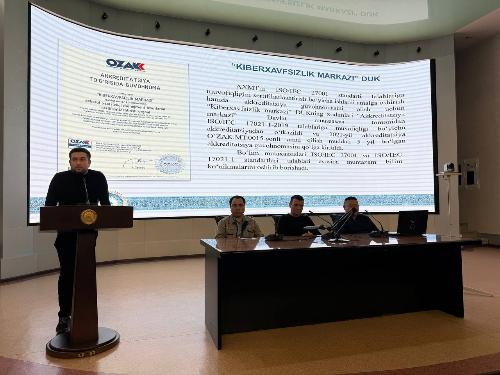 АО «НГМК» получил сертификат соответствия требованиям стандарта «O‘zMSt ISO/IEC 27001:2023»