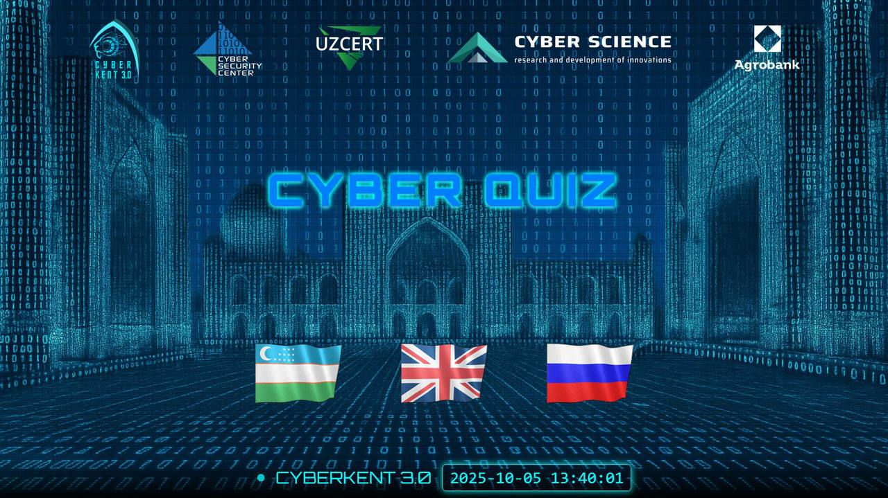 Cyberkent 3.0: “CyberQuiz” viktorinasida o‘zingizni sinab ko‘ring! Cyberkent 3.0: “CyberQuiz” viktorinasida o‘zingizni sinab ko‘ring!